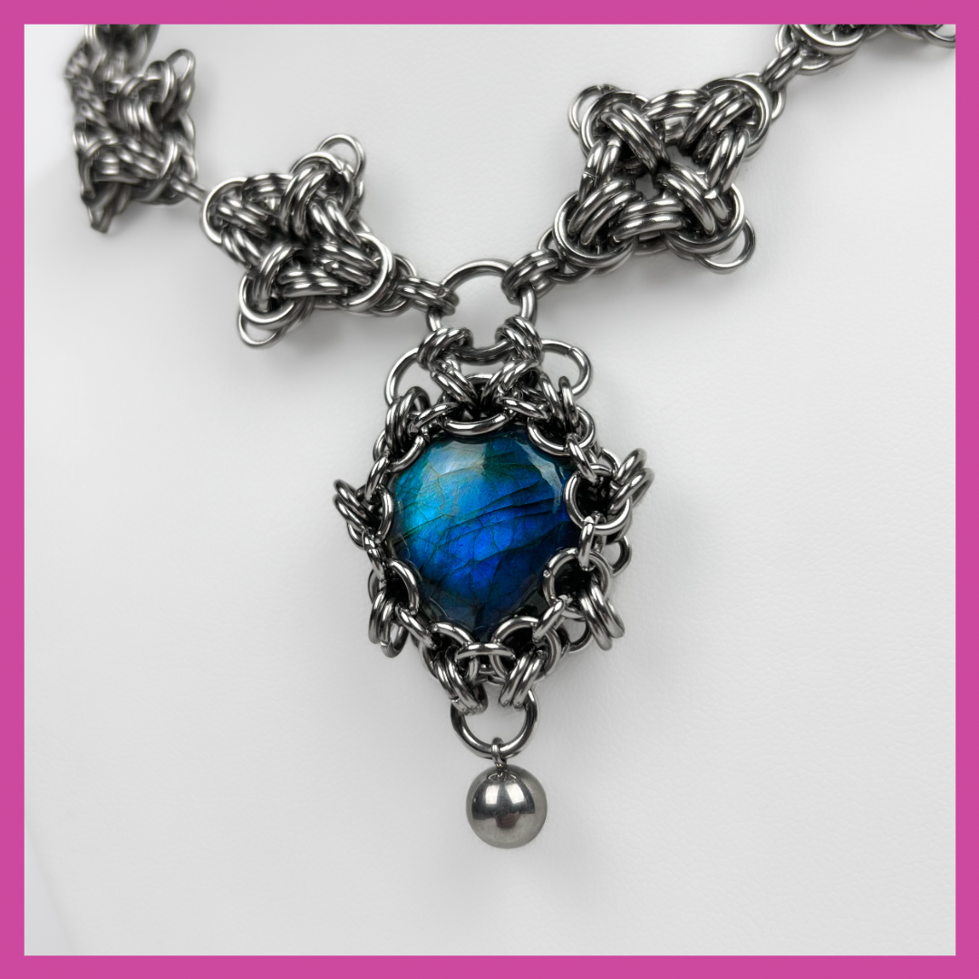 NAVI | STEEL & LABRADORITE NECKLACE