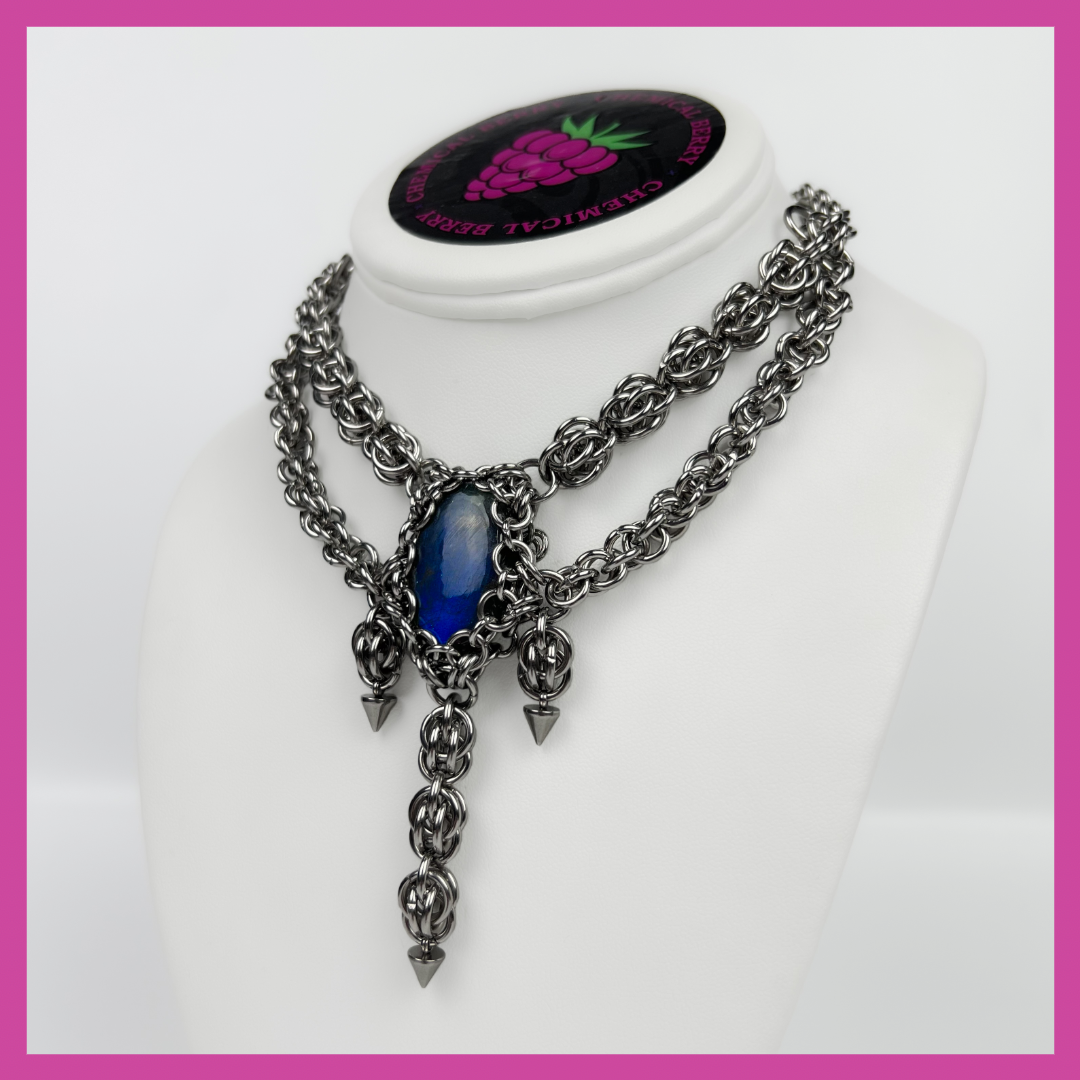 SCILLA | STEEL & LABRADORITE NECKLACE