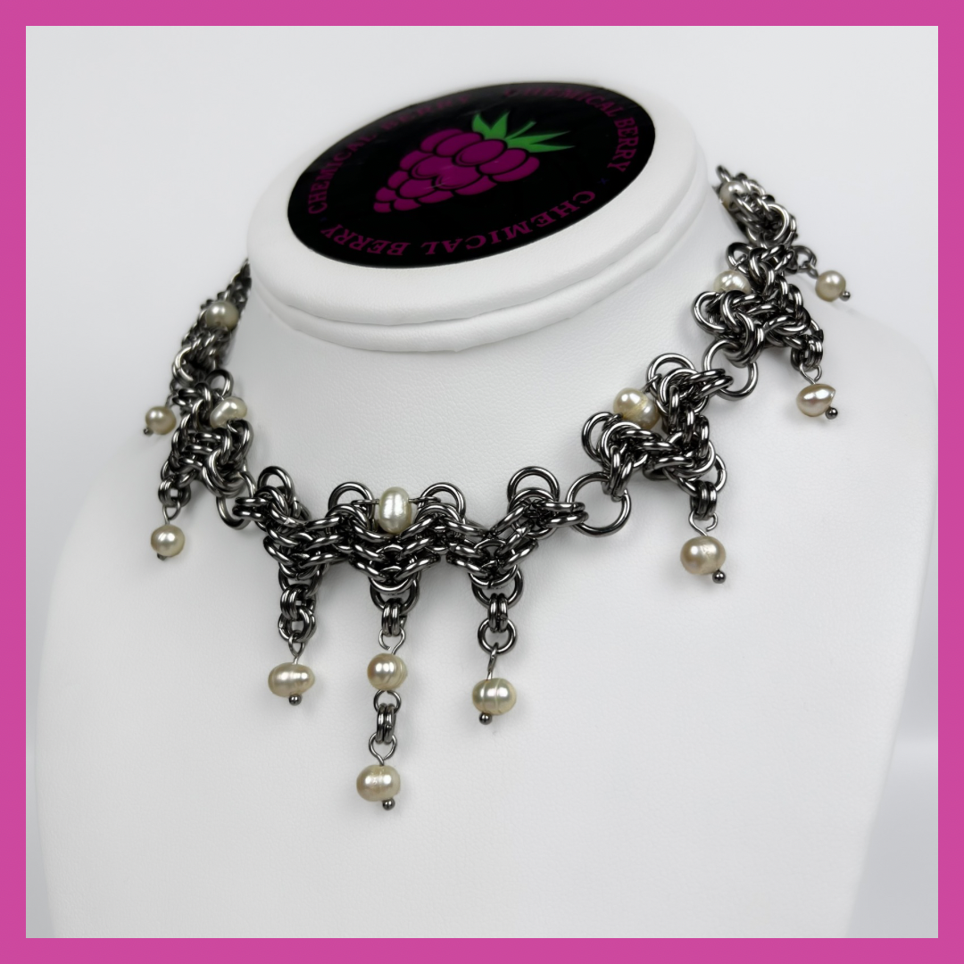 DEVOTED | STEEL & PEARL NECKLACE