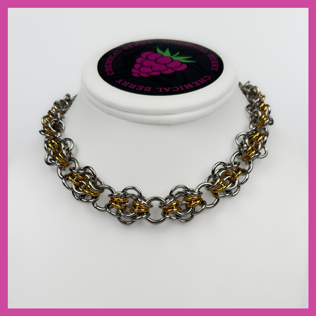 SAFFRON | STEEL & GOLD NECKLACE
