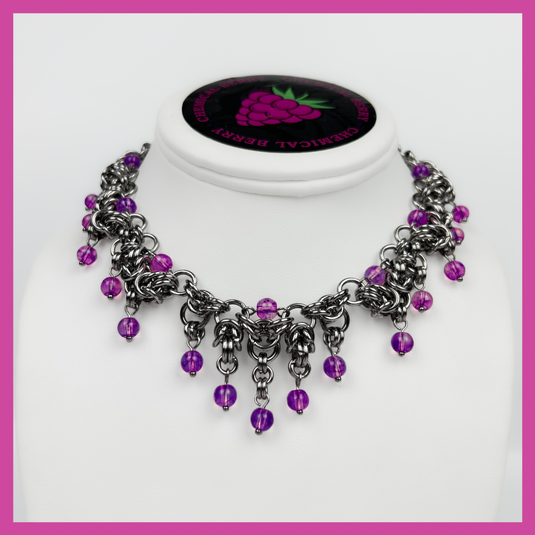 RASPBERRY RIPPLE | STEEL NECKLACE