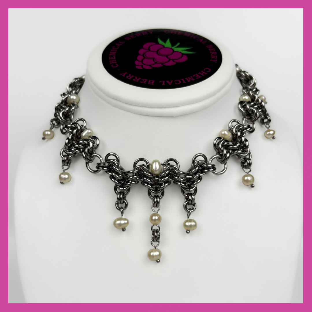DEVOTED | STEEL & PEARL NECKLACE