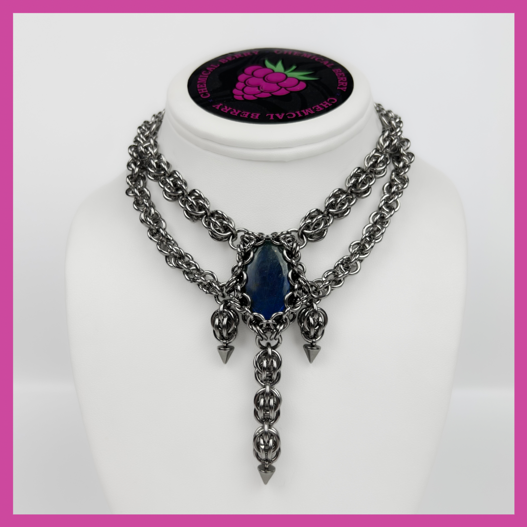 SCILLA | STEEL & LABRADORITE NECKLACE