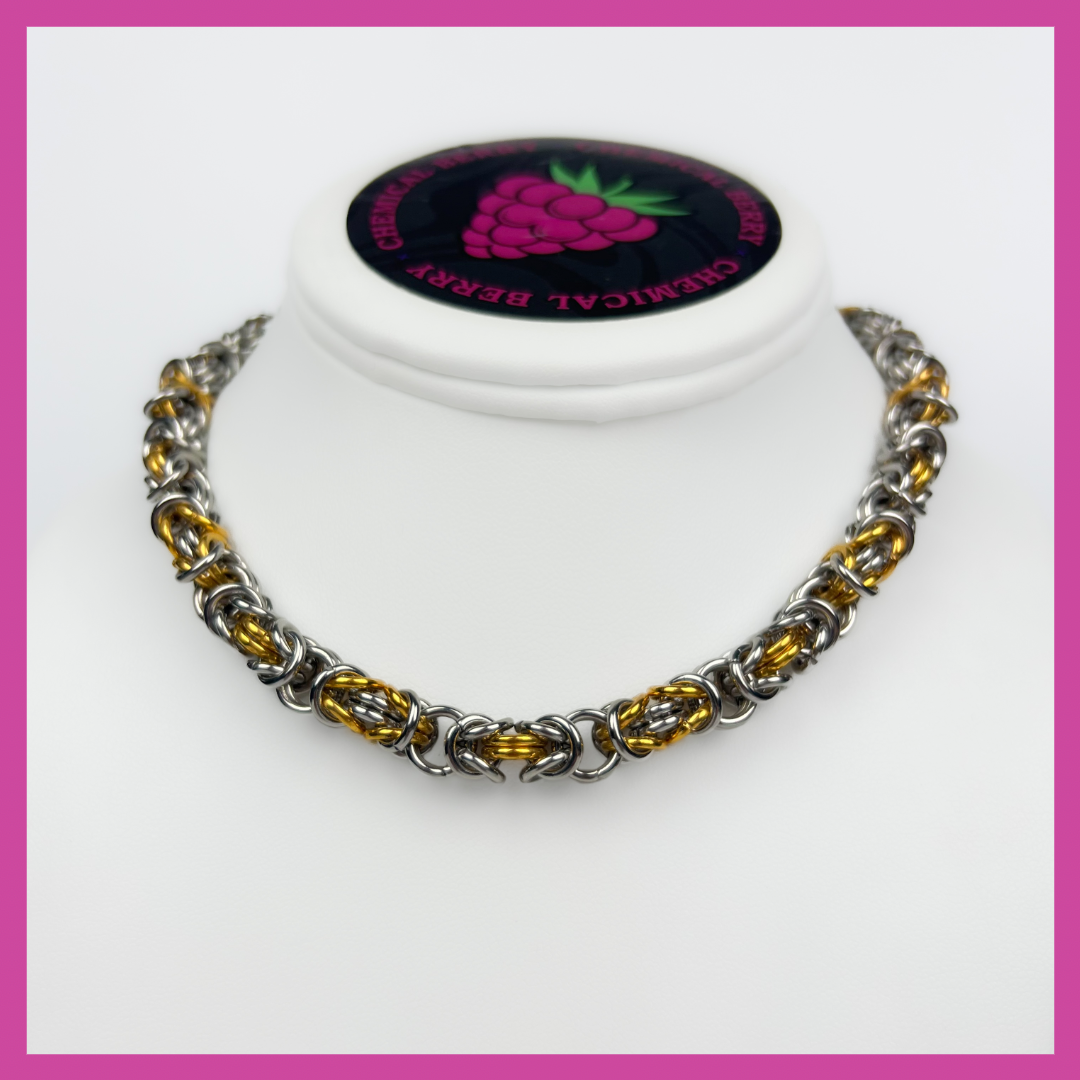 BYZANTINE | STEEL & GOLD NECKLACE