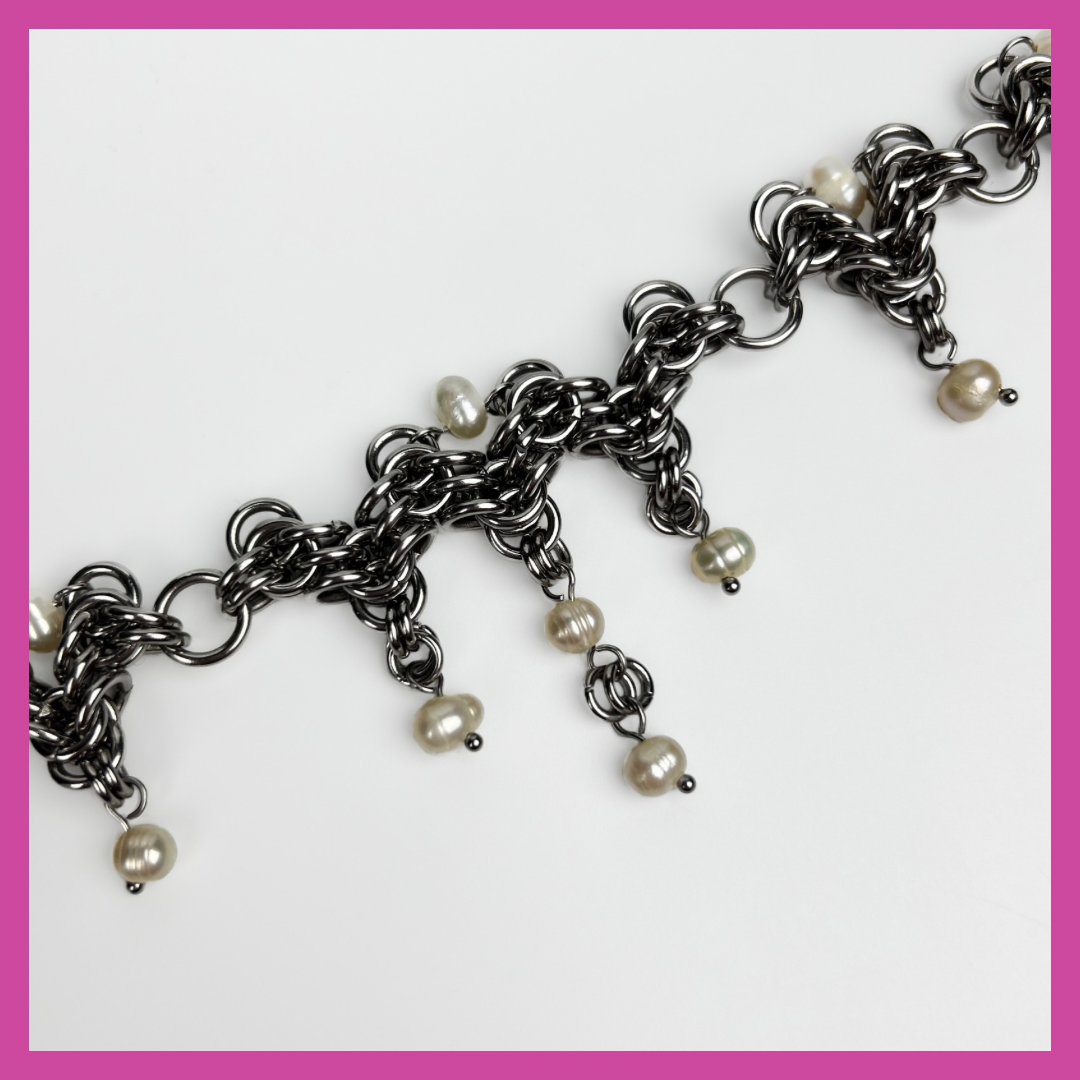 DEVOTED | STEEL & PEARL NECKLACE