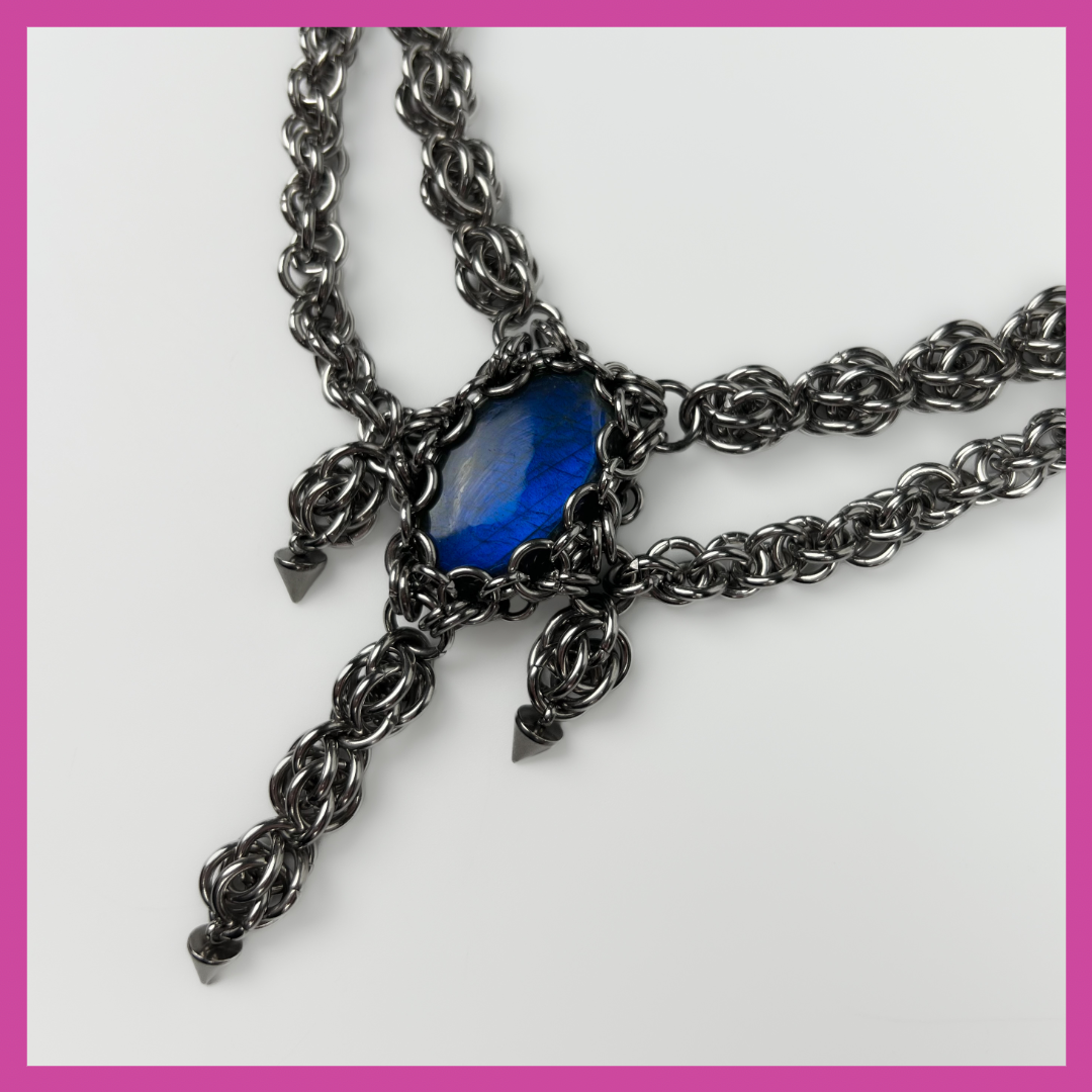 SCILLA | STEEL & LABRADORITE NECKLACE