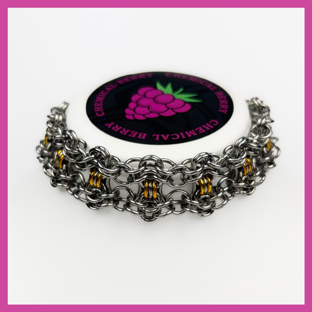 CHRYSUS | STEEL & GOLD NECKLACE