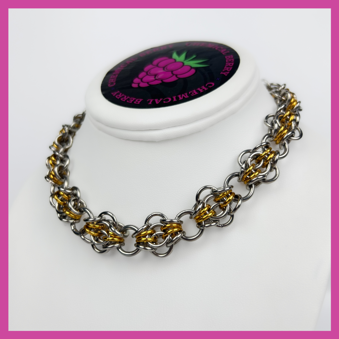 SAFFRON | STEEL & GOLD NECKLACE
