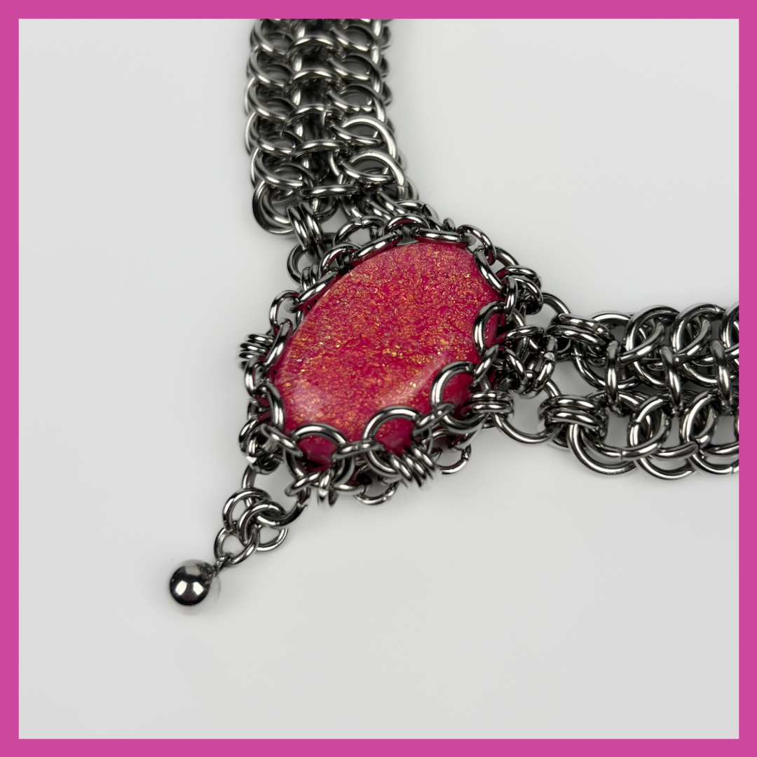 WANDA | STEEL & OPAL NECKLACE