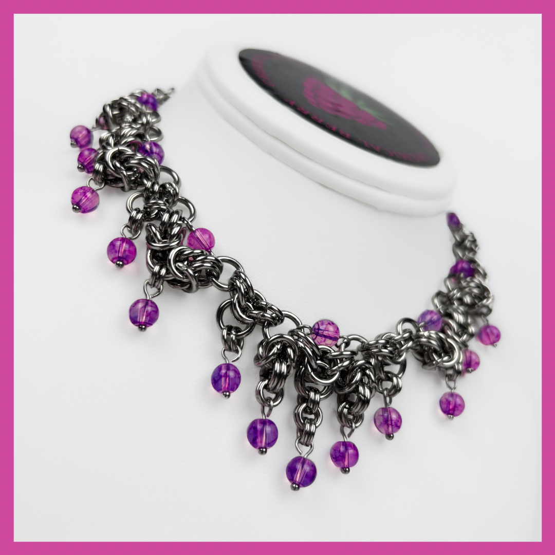 RASPBERRY RIPPLE | STEEL NECKLACE