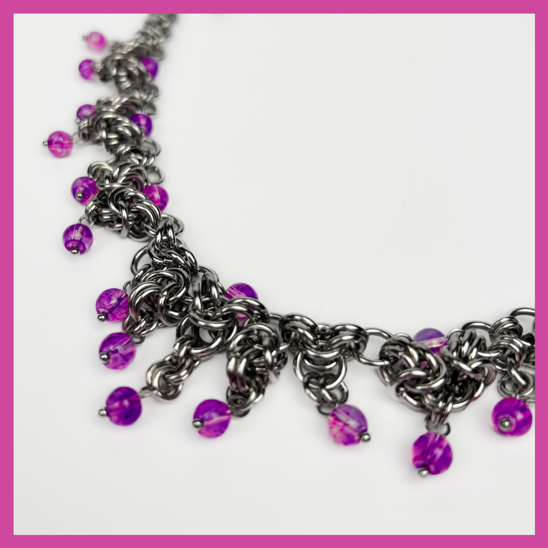 RASPBERRY RIPPLE | STEEL NECKLACE