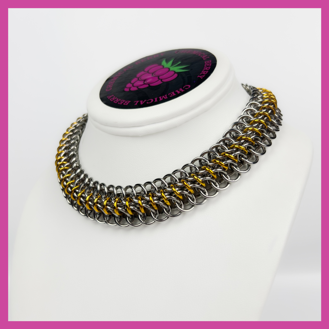 AURELIA | STEEL & GOLD NECKLACE