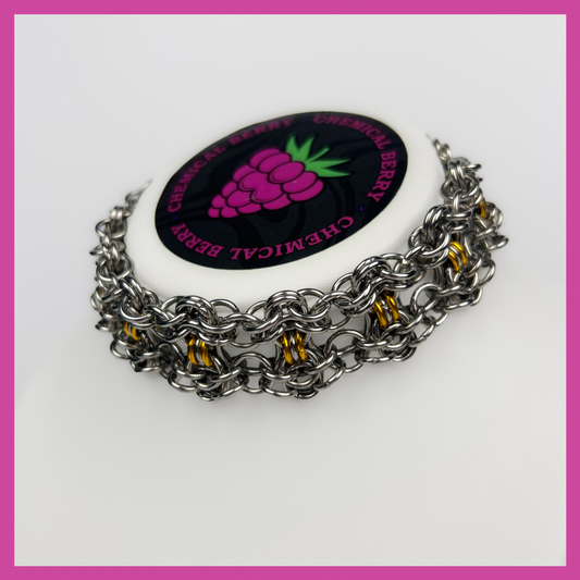 CHRYSUS | STEEL & GOLD NECKLACE