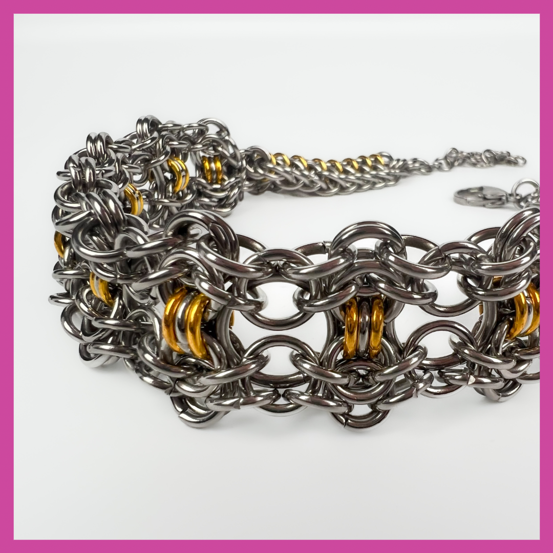 CHRYSUS | STEEL & GOLD NECKLACE