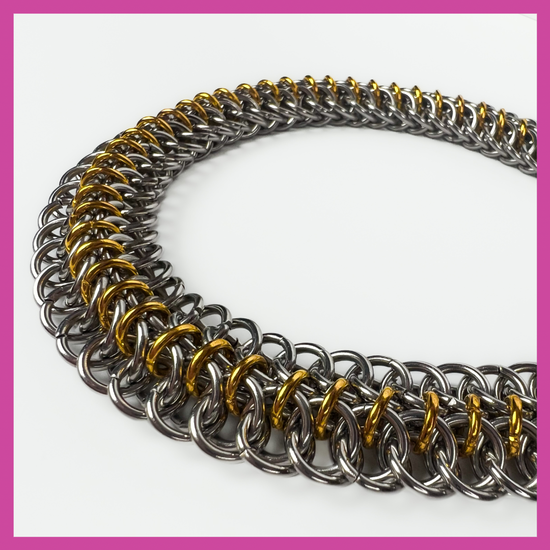 AURELIA | STEEL & GOLD NECKLACE