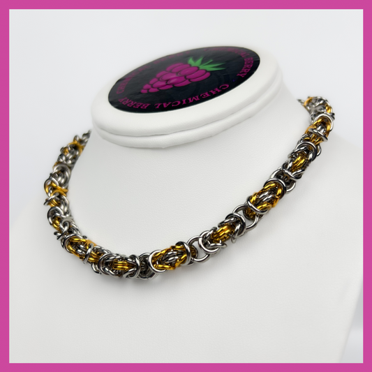 BYZANTINE | STEEL & GOLD NECKLACE