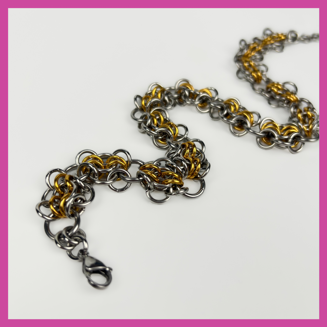 SAFFRON | STEEL & GOLD NECKLACE
