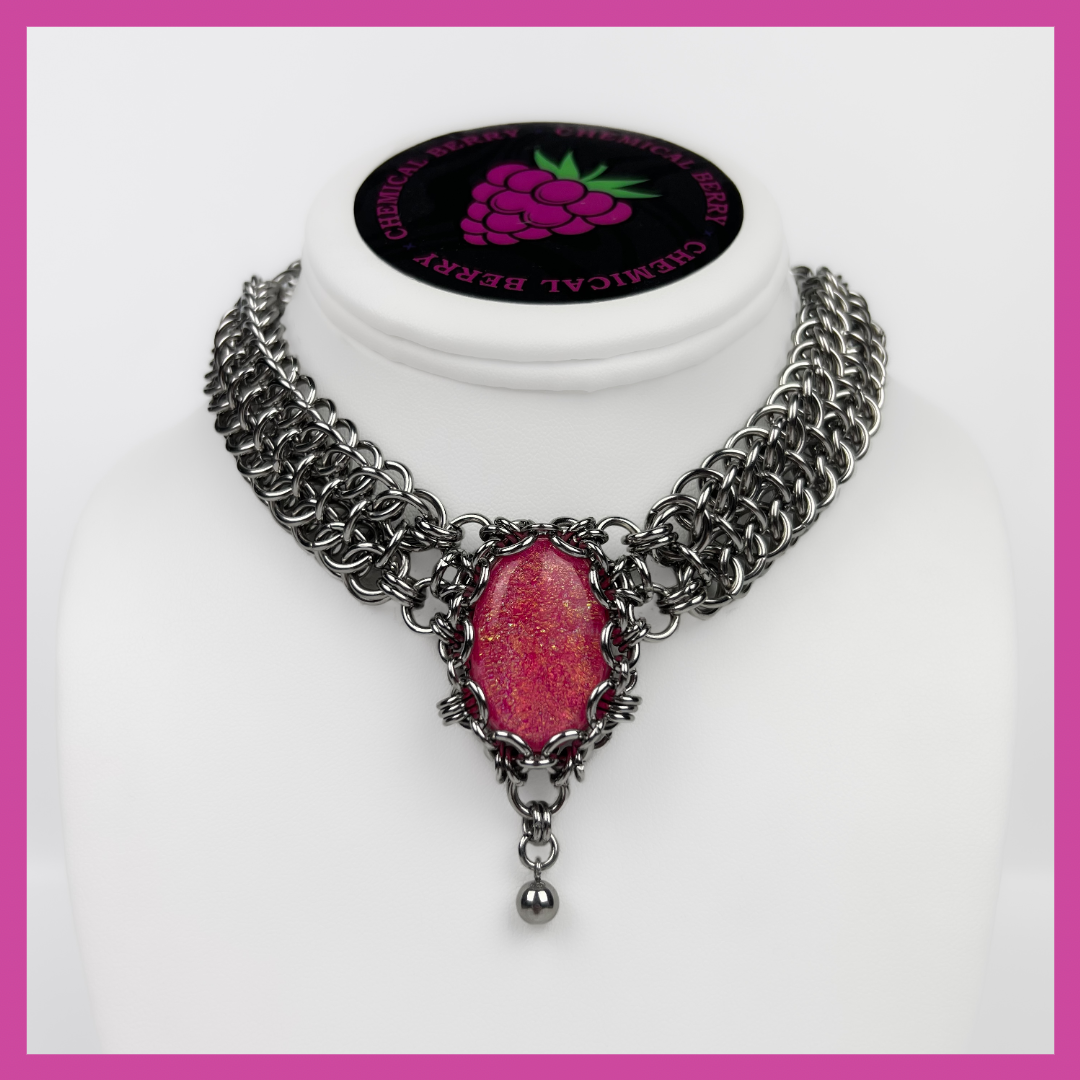 WANDA | STEEL & OPAL NECKLACE