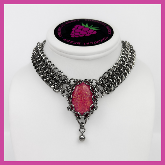 WANDA | STEEL & OPAL NECKLACE