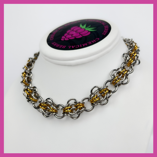 SAFFRON | STEEL & GOLD NECKLACE