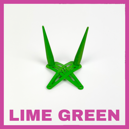 LIME GREEN STRAIGHT HORNS | HAIR CLIPS